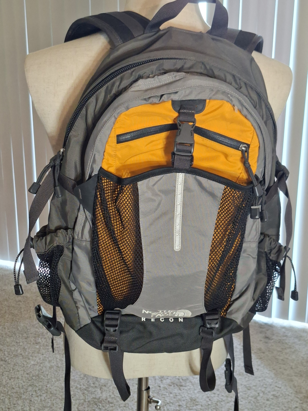 The North Face Men’s Gray and Orange Recon Backpack